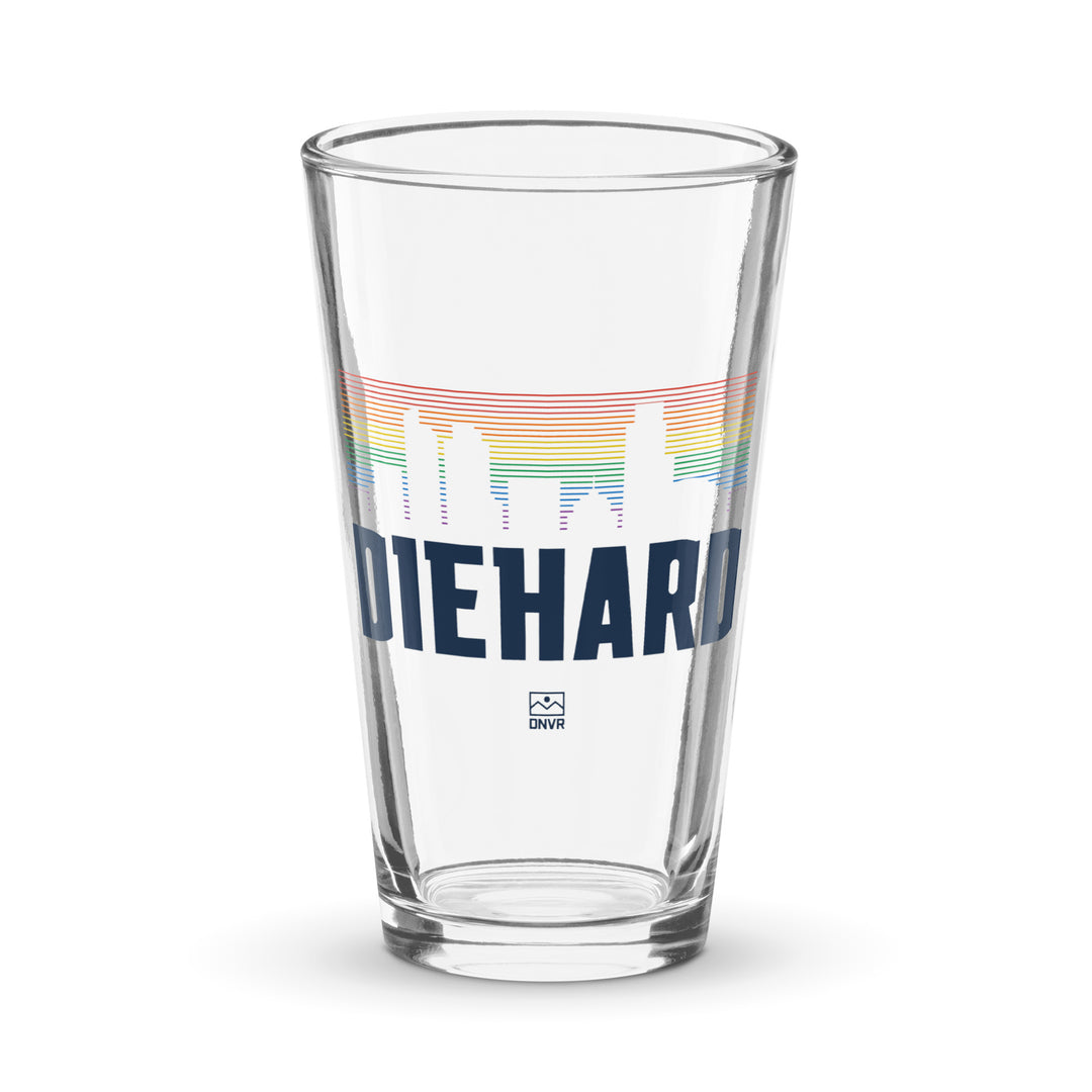 Rainbow Diehard pint glass - DNVR Locker