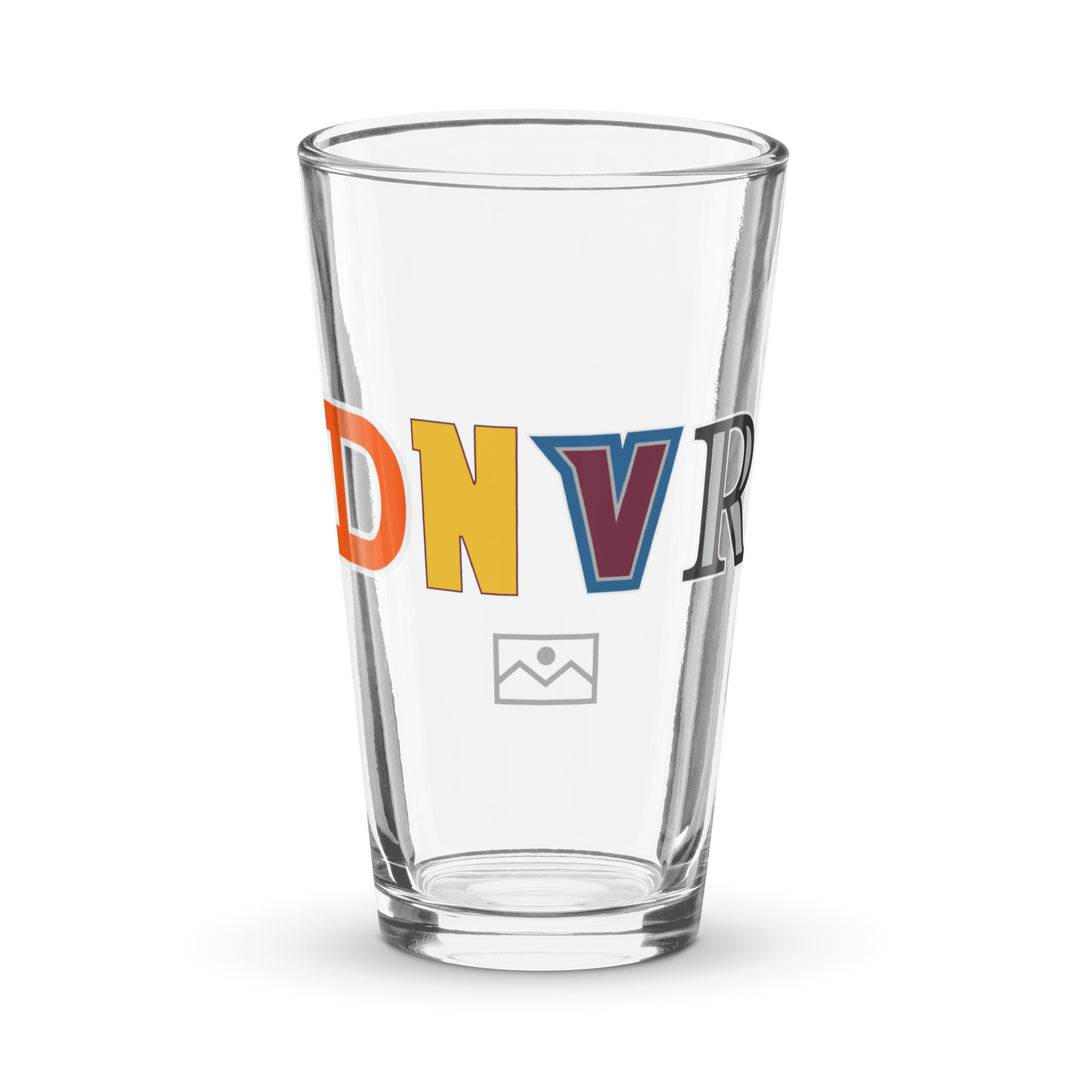 Team Letters pint glass - DNVR Locker